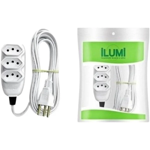 EXTENSÃO ELÉTRICA TRIPLA 05 METROS COMP ILUMI