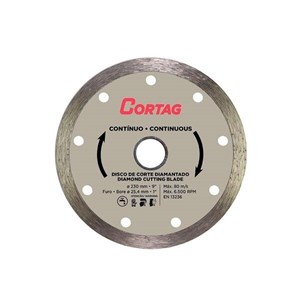 DISCO SERRA CIRCULAR DIAMANTADO 9.1/4 230 MM CINZA LISO 61612 CORTAG