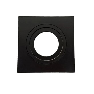 Spot embutir alumínio HM 38872 face plana preto soquete GU10 MR16 | Opus