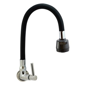 TORNEIRA COZINHA PAREDE JATO DUPLO COLOR 1177 C80 PRETA NOVA ORION