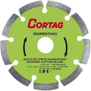 DISCO SERRA CIRCULAR DIAMANTADO 9.1/4 230 MM VERDE SEGMENTADO 61619 CORTAG