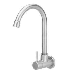 TORNEIRA COZINHA SIMPLES ACO ESCOVADO PAREDE DC-TF-6603B DECK CASA