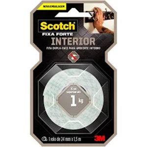 FITA ADESIVA DUPLA FACE 24X1.50 3M LARGA ESPUM