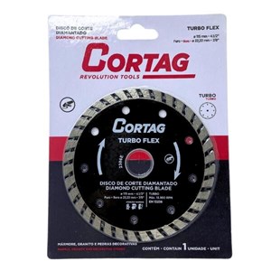 DISCO ESMERILHADEIRA DIAMANTADO 4.3/8 115 MM PRETO TURBO FLEX 61549 CORTAG