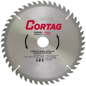 DISCO SERRA CIRCULAR P/ MADEIRA 7.1/4 185 MM 48 DENTES 61766 CORTAG