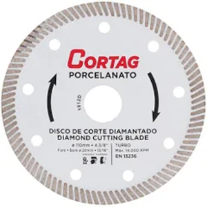 DISCO DIAMANTADO 110X20MM PORCEL CORTAG BRANCO